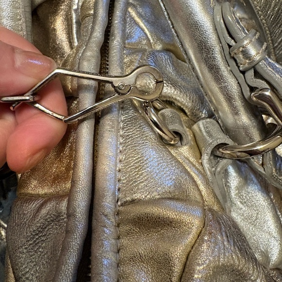 Miu Miu silver/gold metallic patchwork leather tote bag - Picture 10 of 14